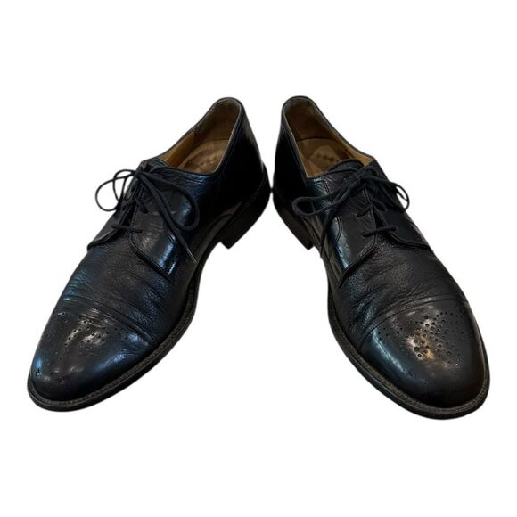 Johnston & Murphy The Series Black Leather Men\'s Oxford Dress Shoes 9 main image 5